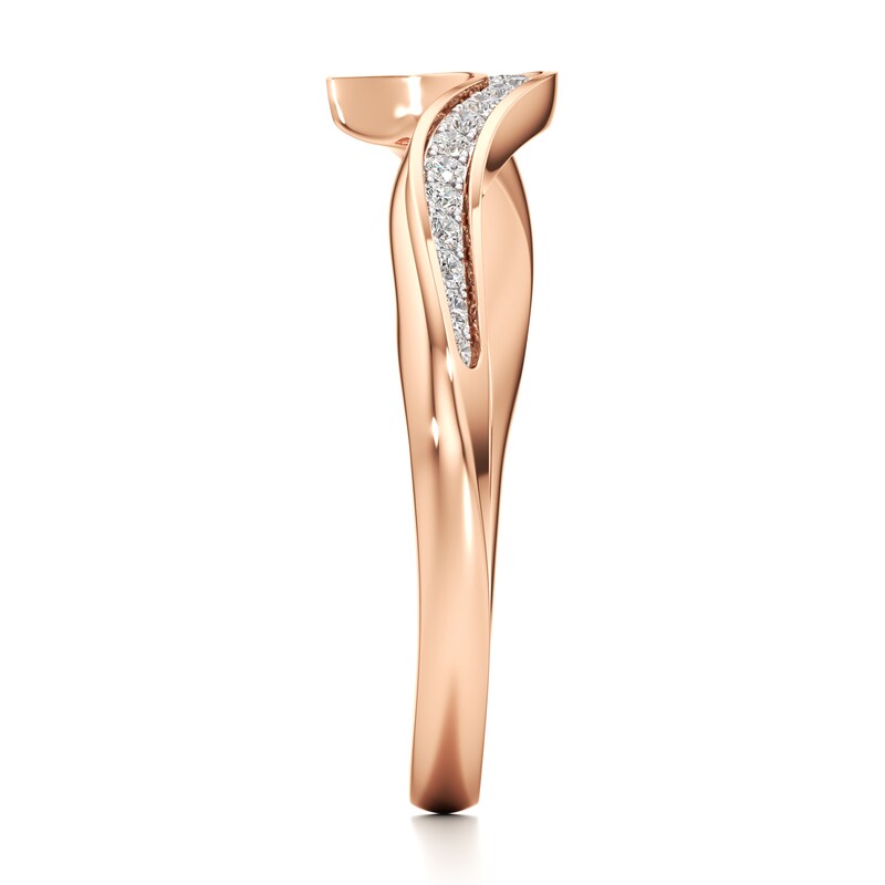 Main Image 3 of J'Lure Lab-Created Diamond Contour Wedding Band 1/6 ct tw 18K Rose Gold