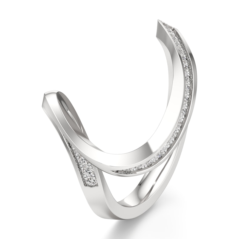 Main Image 4 of J'Lure Lab-Grown Diamond Contour Wedding Band 1/5 ct tw 18K White Gold