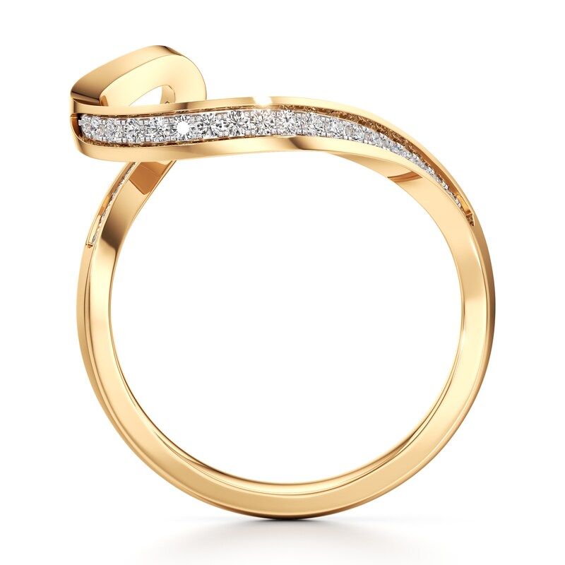 Main Image 2 of J'Lure Lab-Grown Diamond Contour Wedding Band 1/5 ct tw 18K Yellow Gold