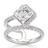 Thumbnail Image 1 of J'Lure Square-Emerald Step-Cut Lab-Grown Diamond Spiral Engagement Ring 3-3/4 ct tw 18K White Gold