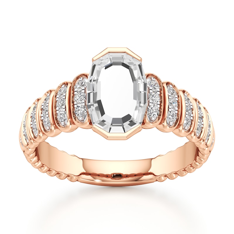 Main Image 1 of J'Lure Oval Portrait-Cut Lab-Grown Diamond Engagement Ring 1-1/4 ct tw 18K Rose Gold