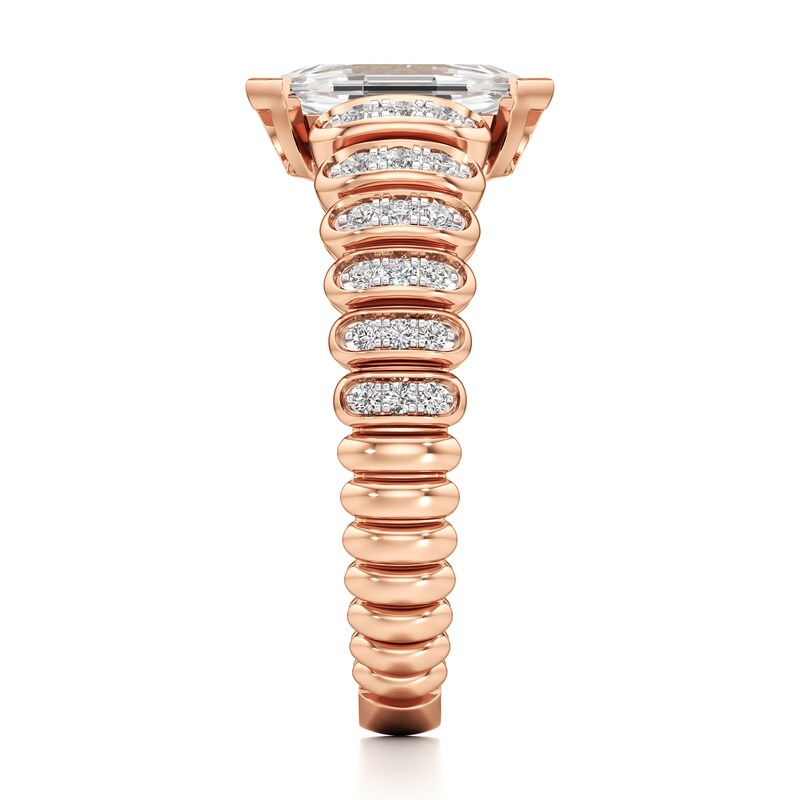 Main Image 3 of J'Lure Oval Portrait-Cut Lab-Grown Diamond Engagement Ring 1-1/4 ct tw 18K Rose Gold