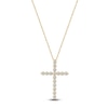 Thumbnail Image 1 of Lab-Grown Diamond Cross Necklace 1 ct tw 14K Yellow Gold 18"