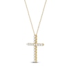 Thumbnail Image 2 of Lab-Grown Diamond Cross Necklace 1 ct tw 14K Yellow Gold 18"