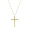 Thumbnail Image 3 of Lab-Grown Diamond Cross Necklace 1 ct tw 14K Yellow Gold 18"
