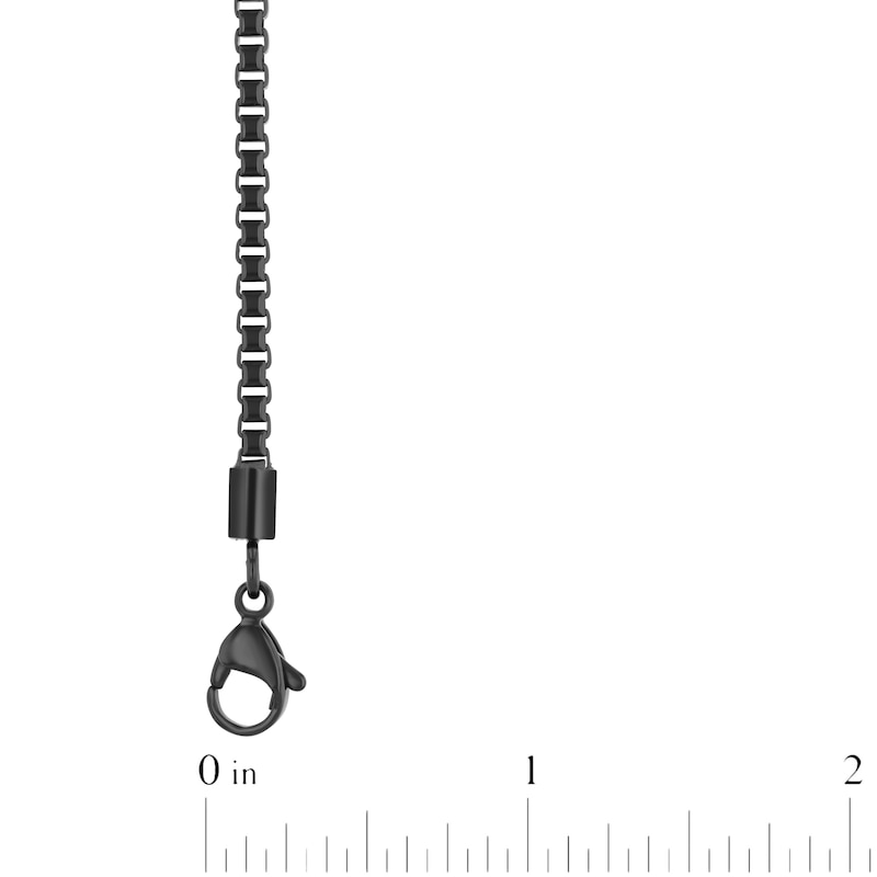 Main Image 4 of Men's Brown Leather Bracelet Black Ion-Plated Stainless Steel 8.5"