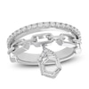 Thumbnail Image 1 of J'Lure Hexagon Portrait-Cut Lab-Grown Diamond Chain Link Ring 1 ct tw 14K White Gold