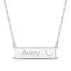 Thumbnail Image 1 of Engravable Name Bar Necklace with Heart Cutout Sterling Silver 18"