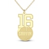 Thumbnail Image 1 of Engravable Sports Number Necklace 24K Yellow Gold-Plated Sterling Silver 18"
