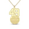 Thumbnail Image 2 of Engravable Sports Number Necklace 24K Yellow Gold-Plated Sterling Silver 18"