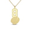 Thumbnail Image 4 of Engravable Sports Number Necklace 24K Yellow Gold-Plated Sterling Silver 18"