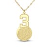 Thumbnail Image 7 of Engravable Sports Number Necklace 24K Yellow Gold-Plated Sterling Silver 18"