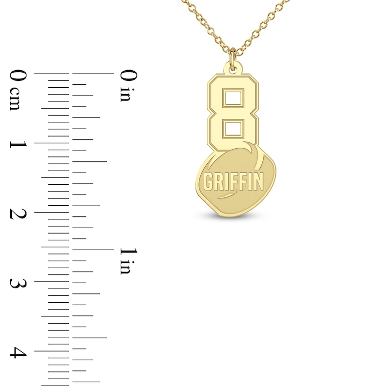 Main Image 9 of Engravable Sports Number Necklace 24K Yellow Gold-Plated Sterling Silver 18"