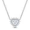 Thumbnail Image 1 of Heart-Shaped Lab-Grown Diamond Halo Necklace 5/8 ct tw 14K White Gold 18"