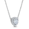 Thumbnail Image 2 of Heart-Shaped Lab-Grown Diamond Halo Necklace 5/8 ct tw 14K White Gold 18"