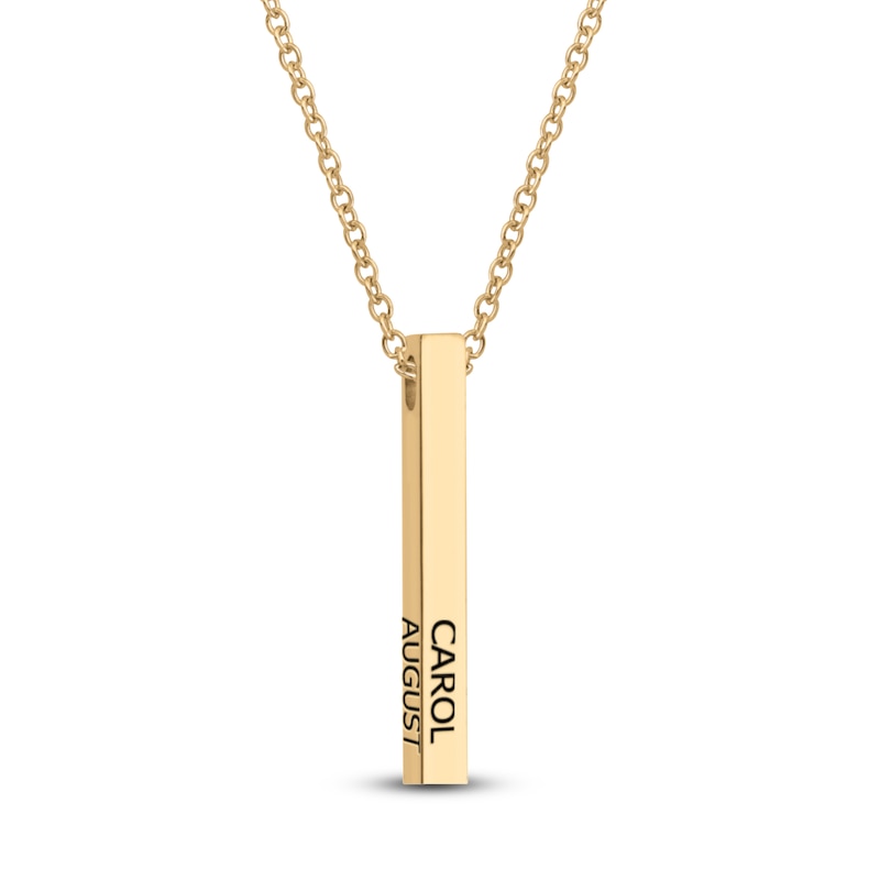 Main Image 1 of Engravable Stick Necklace 18K Yellow Gold 20"