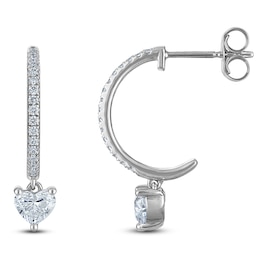 Heart-Shaped Lab-Grown Diamond Drop Earrings 5/8 ct tw 14K White Gold