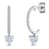Thumbnail Image 2 of Heart-Shaped Lab-Grown Diamond Drop Earrings 5/8 ct tw 14K White Gold