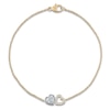 Thumbnail Image 1 of Heart-Shaped & Round-Cut Lab-Grown Diamond Double Heart Bracelet 5/8 ct tw 14K Two-Tone Gold 7"