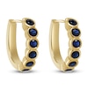 Thumbnail Image 3 of Natural Blue Sapphire Bezel-Set Hoop Earrings 14K Yellow Gold