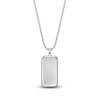 Thumbnail Image 3 of Men's Natural Black Mother-of-Pearl & White Lab-Created Sapphire Dog Tag Necklace Sterling Silver 24"