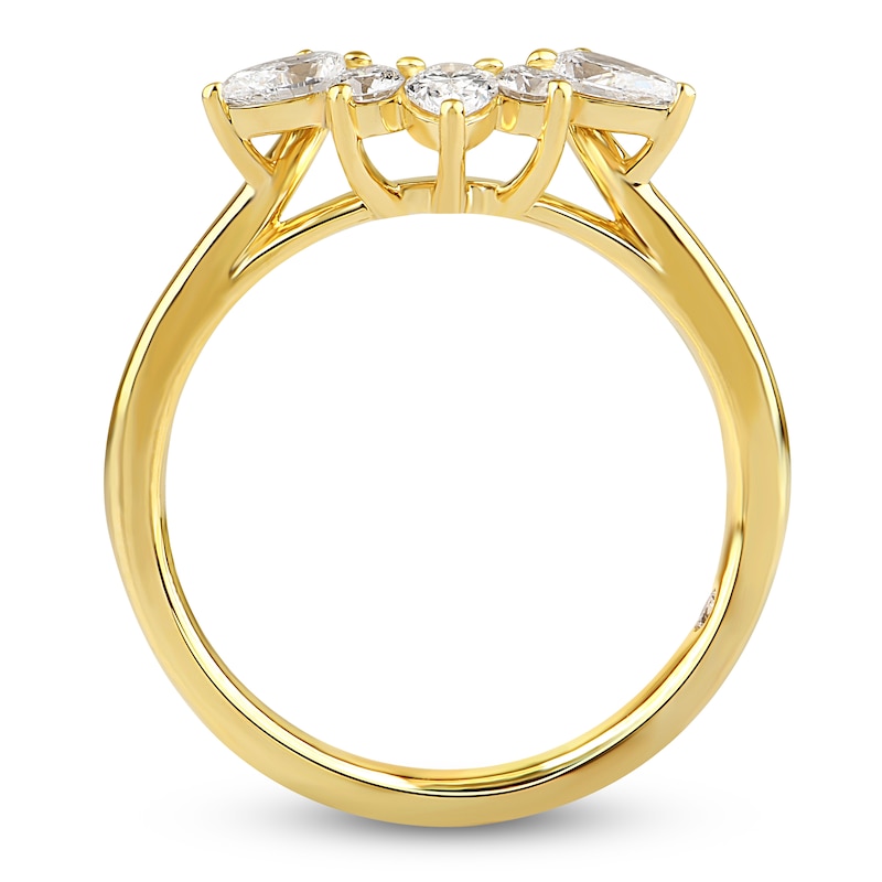 Main Image 2 of Storied Diamond Desert Sands of Eternity Pear-Shaped & Round-Cut Contour Anniversary Ring 5/8 ct tw 18K Yellow Gold