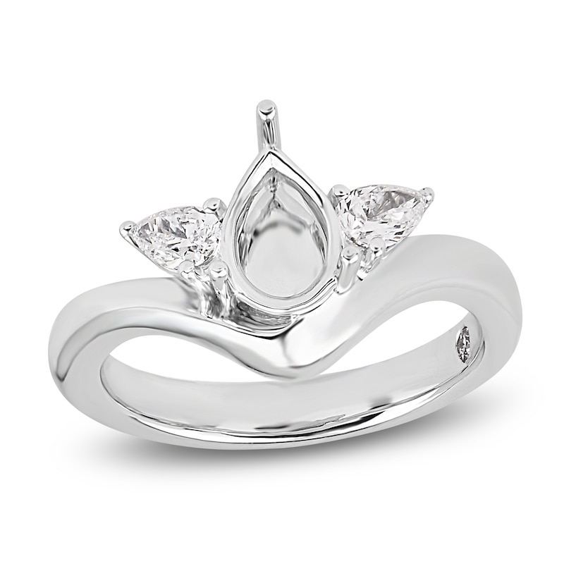 Main Image 1 of Storied Diamond Desert Sands of Eternity Pear-Shaped Diamond Three-Stone Engagement Ring Setting 3/8 ct tw Platinum