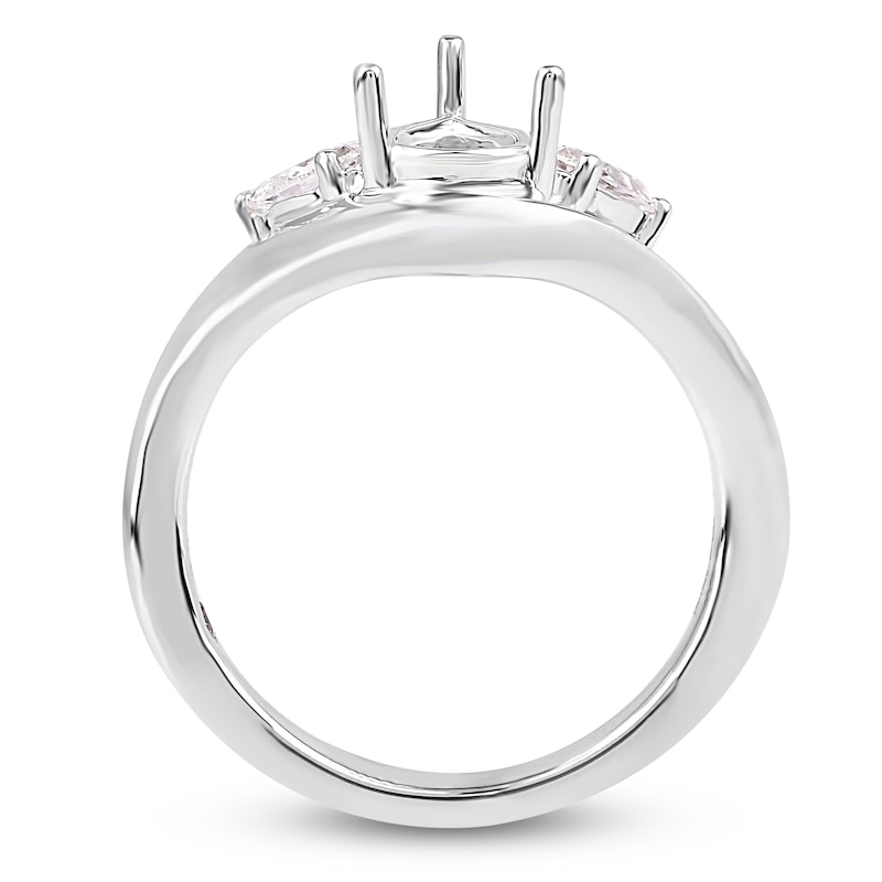 Main Image 2 of Storied Diamond Desert Sands of Eternity Pear-Shaped Diamond Three-Stone Engagement Ring Setting 3/8 ct tw Platinum