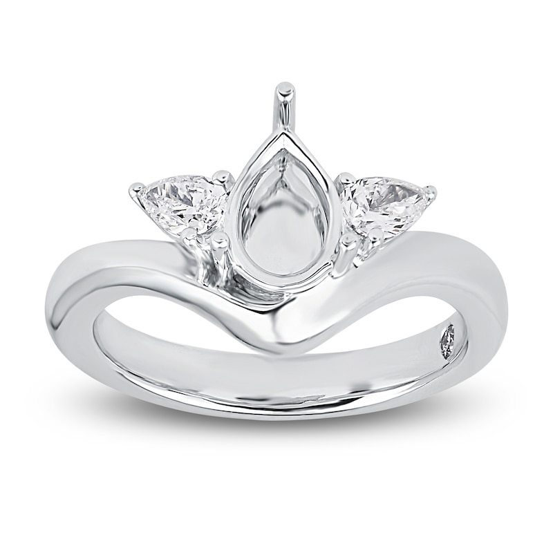 Main Image 3 of Storied Diamond Desert Sands of Eternity Pear-Shaped Diamond Three-Stone Engagement Ring Setting 3/8 ct tw Platinum