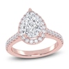 Thumbnail Image 1 of Pear-Shaped Lab-Grown Diamond Halo Engagement Ring 2 ct tw 14K Rose Gold