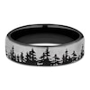 Thumbnail Image 3 of Men's Treeline Comfort-Fit Wedding Band Black & Gray Titanium 6.5mm