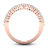 Thumbnail Image 3 of Marquise-Cut & Pear-Shaped Lab-Grown Diamond Three-Row Ring 4-3/4 ct tw 14K Rose Gold