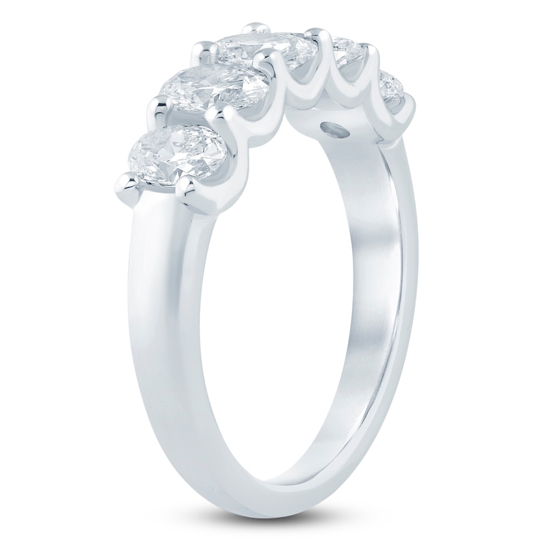 Main Image 2 of Oval-Cut Lab-Grown Diamond Five-Stone Anniversary Ring 1-1/2 ct tw 14K White Gold