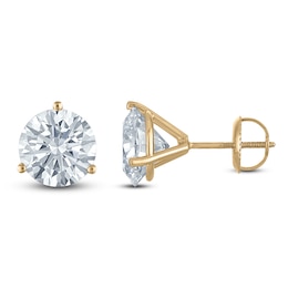 Round-Cut Lab-Grown Diamond Solitaire Stud Earrings 5 ct tw 18K Yellow Gold (VS2/F)