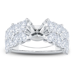 Marquise & Round-Cut Lab-Grown Diamond Engagement Ring Setting 1-3/4 ct tw Platinum