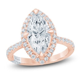 Pnina Tornai Marquise-Cut Lab-Grown Diamond Halo Engagement Ring 3 ct tw 14K Rose Gold