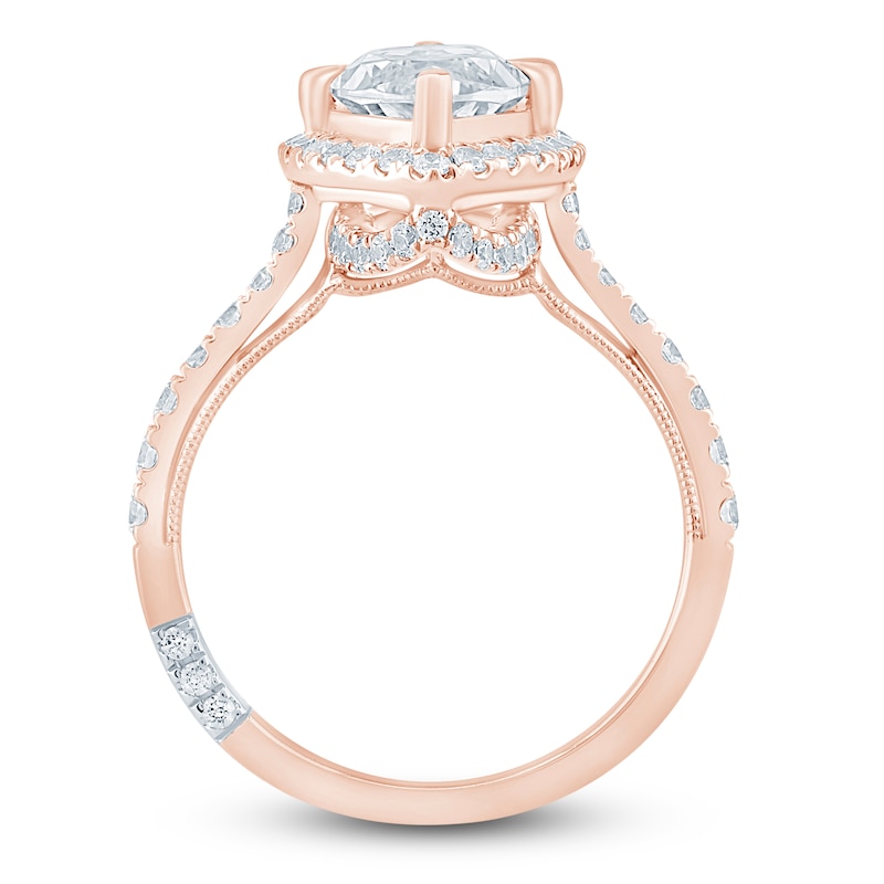 Main Image 4 of Pnina Tornai Marquise-Cut Lab-Grown Diamond Halo Engagement Ring 3 ct tw 14K Rose Gold