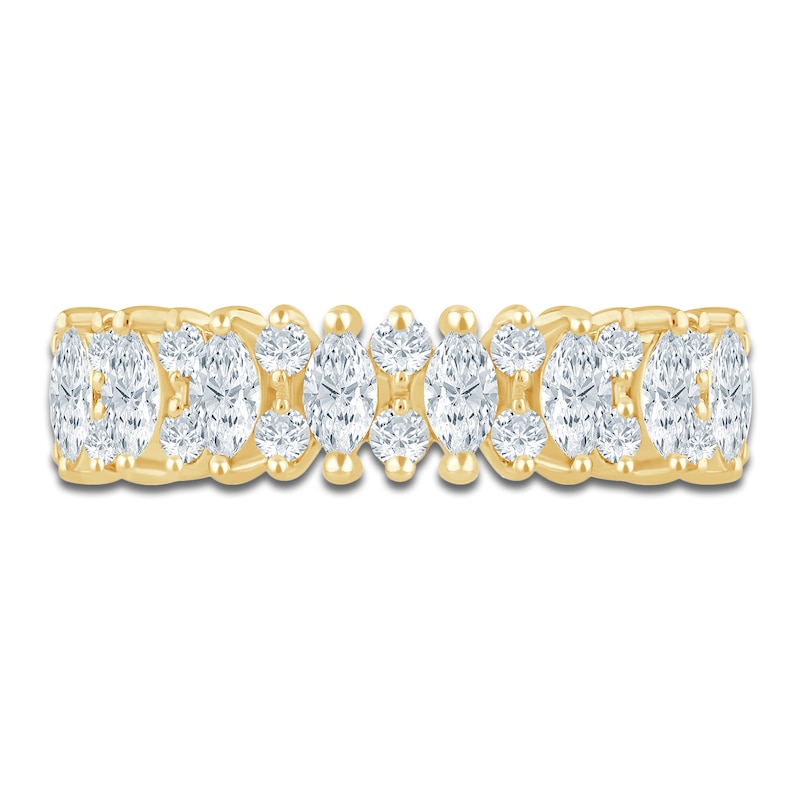Main Image 3 of Pnina Tornai Marquise & Round-Cut Lab-Grown Diamond Anniversary Ring 1 ct tw 14K Yellow Gold