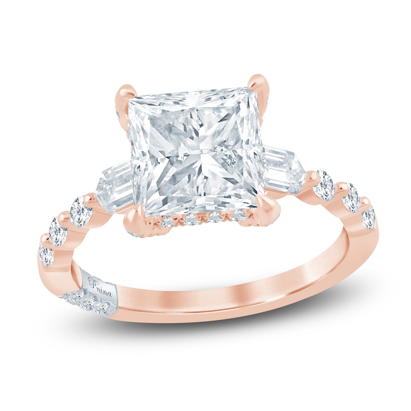 Main Image 1 of Pnina Tornai Princess-Cut Lab-Grown Diamond Engagement Ring 3-3/4 ct tw 14K Rose Gold