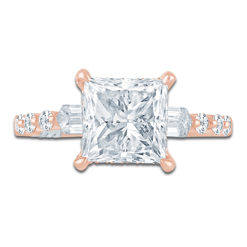 Main Image 3 of Pnina Tornai Princess-Cut Lab-Grown Diamond Engagement Ring 3-3/4 ct tw 14K Rose Gold