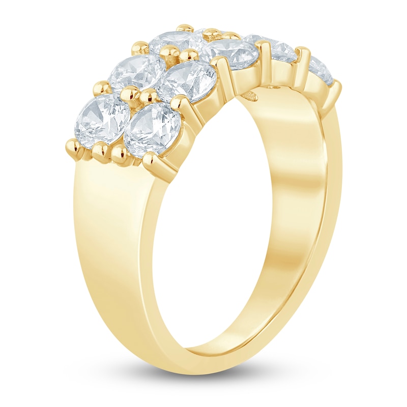 Main Image 2 of Lab-Grown Diamond Two-Row Anniversary Ring 2-1/2 ct tw 14K Yellow Gold