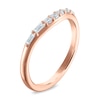Thumbnail Image 2 of Vera Wang VOW Round & Baguette-Cut Diamond Contour Wedding Band 1/5 ct tw 14K Rose Gold