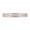 Thumbnail Image 3 of Vera Wang VOW Baguette & Round-Cut Diamond Wedding Band 3/8 ct tw 14K Rose Gold