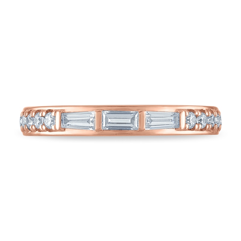 Main Image 3 of Vera Wang VOW Baguette & Round-Cut Diamond Wedding Band 3/8 ct tw 14K Rose Gold