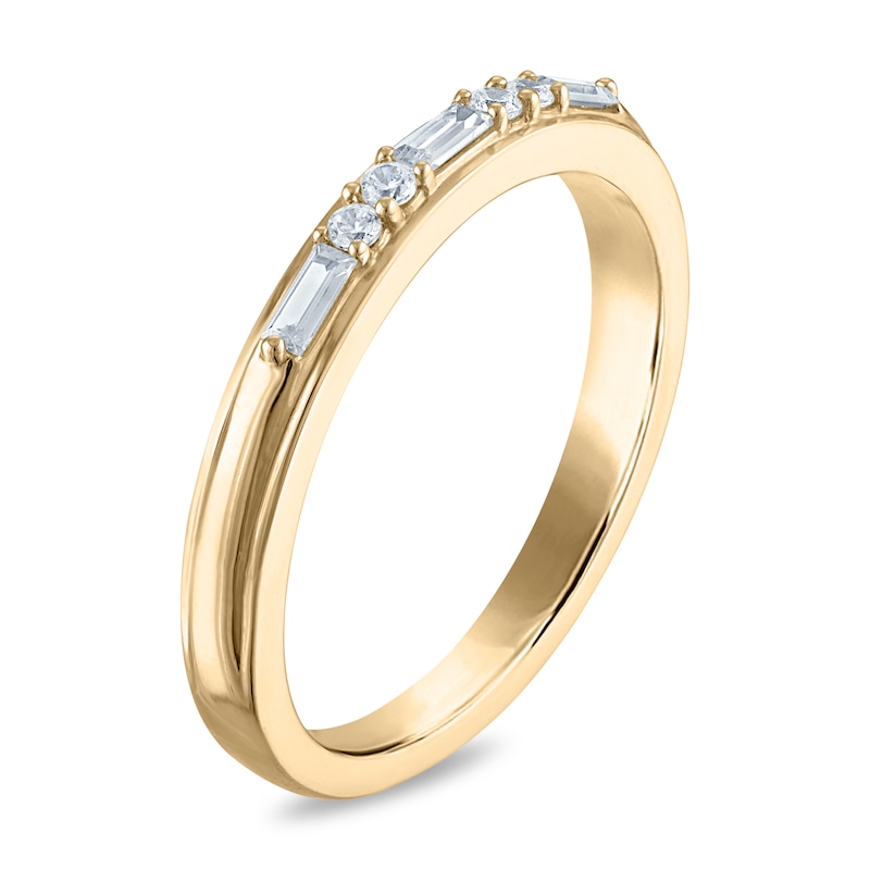 Main Image 2 of Vera Wang VOW Baguette & Round-Cut Diamond Wedding Band 1/5 ct tw 14K Yellow Gold