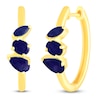 Thumbnail Image 2 of Pear, Oval & Marquise-Cut Natural Blue Sapphire Hoop Earrings 10K Yellow Gold