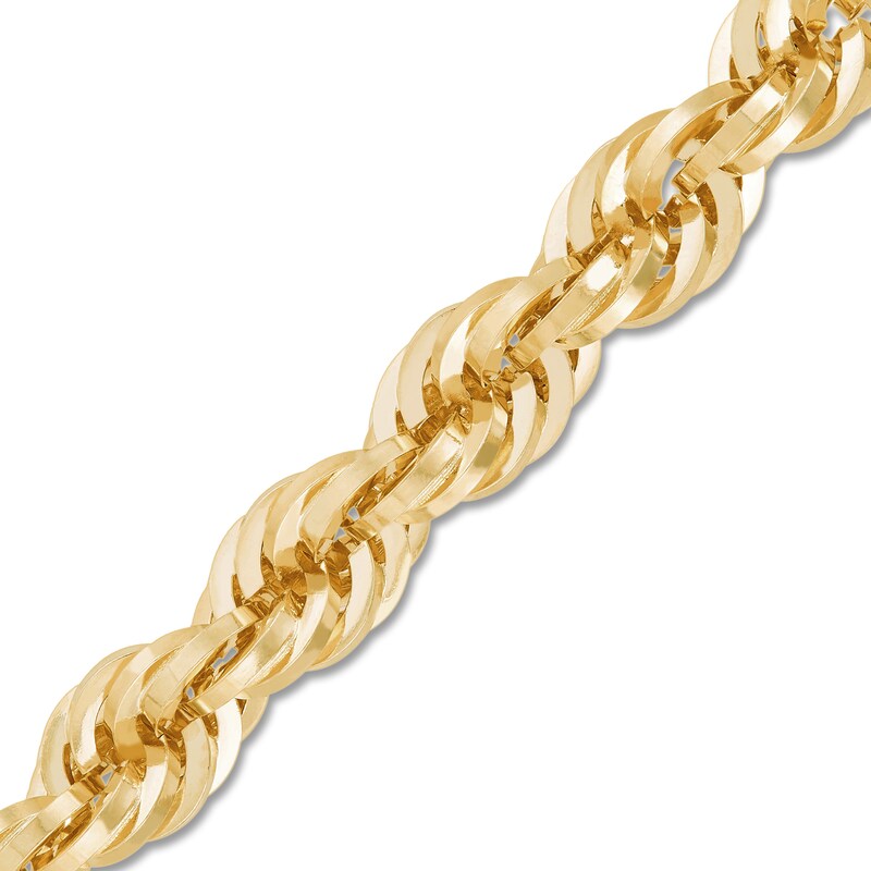 Main Image 3 of Glitter Rope Chain Necklace 10mm Solid 10K Yellow Gold 24"