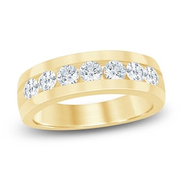 Men's Lab-Grown Diamond Seven-Stone Band 1-1/2 ct tw 14K Yellow Gold