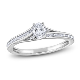 Brilliant Moments Oval-Cut Diamond Engagement Ring 1/2 ct tw 14K White Gold