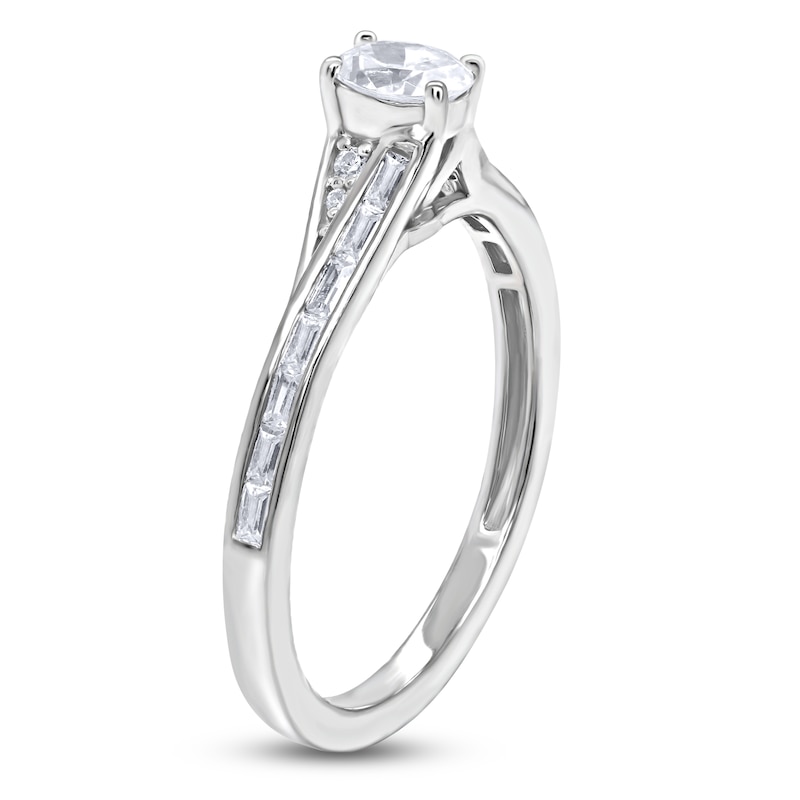 Main Image 2 of Brilliant Moments Oval-Cut Diamond Engagement Ring 1/2 ct tw 14K White Gold